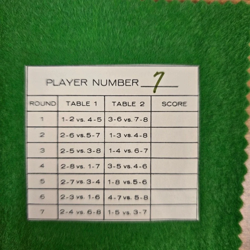 Progressive Bridge or Euchre Tally Cards Games For 8 Players Handmade Notes 4x4
